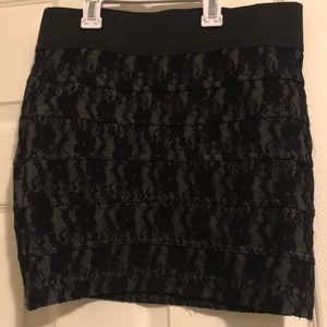 Black lace skirt